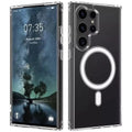 Transparent Clear Magnetic Case For Samsung Galaxy S24 S21 S25 S22 Plus S23 Ultra Plus Wireless Charging Shockproof Back Cover