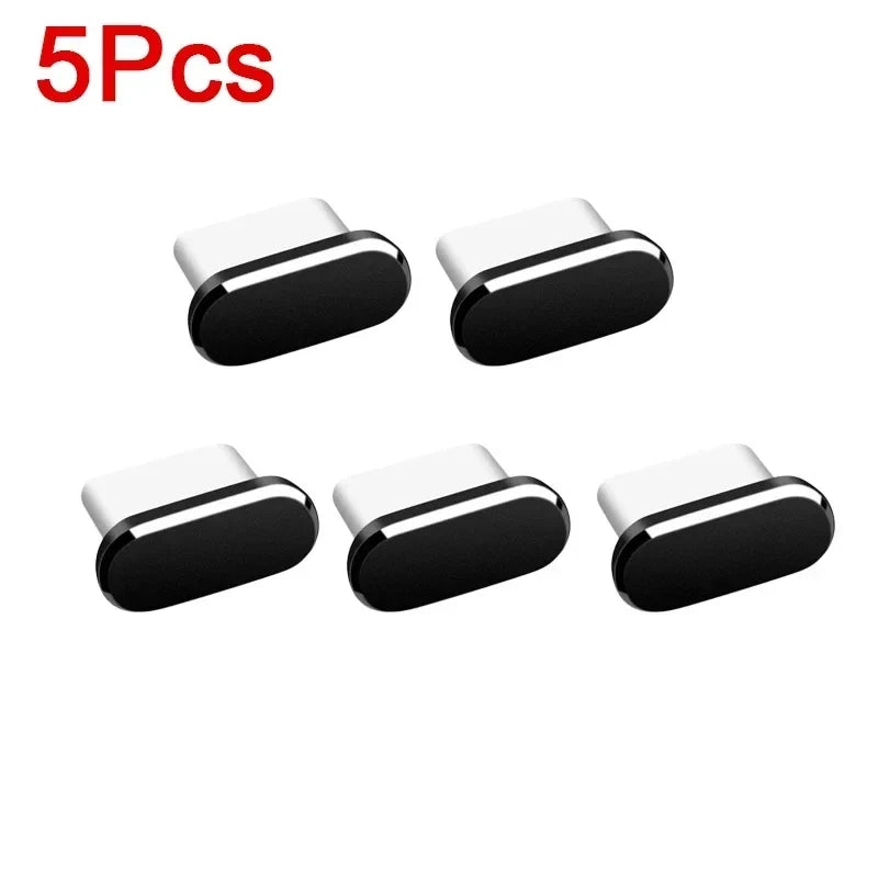 1/5PCS Type C Metal Dust Plug For Samsung Xiaomi Huawei Universal Type-C Charging Port Protector Stopper Anti-Dust Dustproof