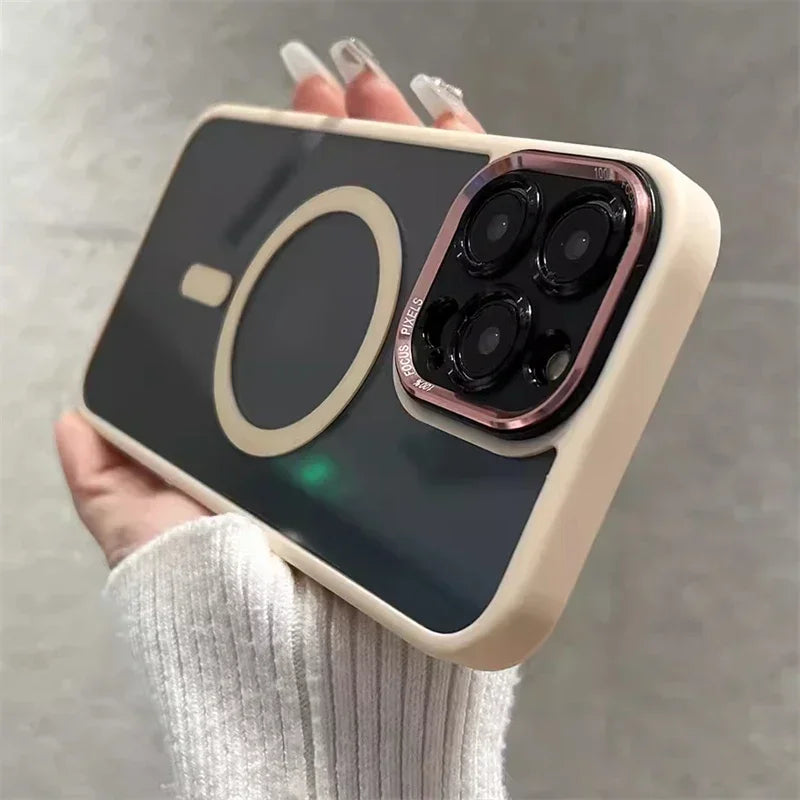 Acrylic Clear Magnetic For Magsafe Wireless Charge Case For iPhone 16 15 14 Plus 13 12 Pro Max Hybrid Shockproof Hard Back Cover